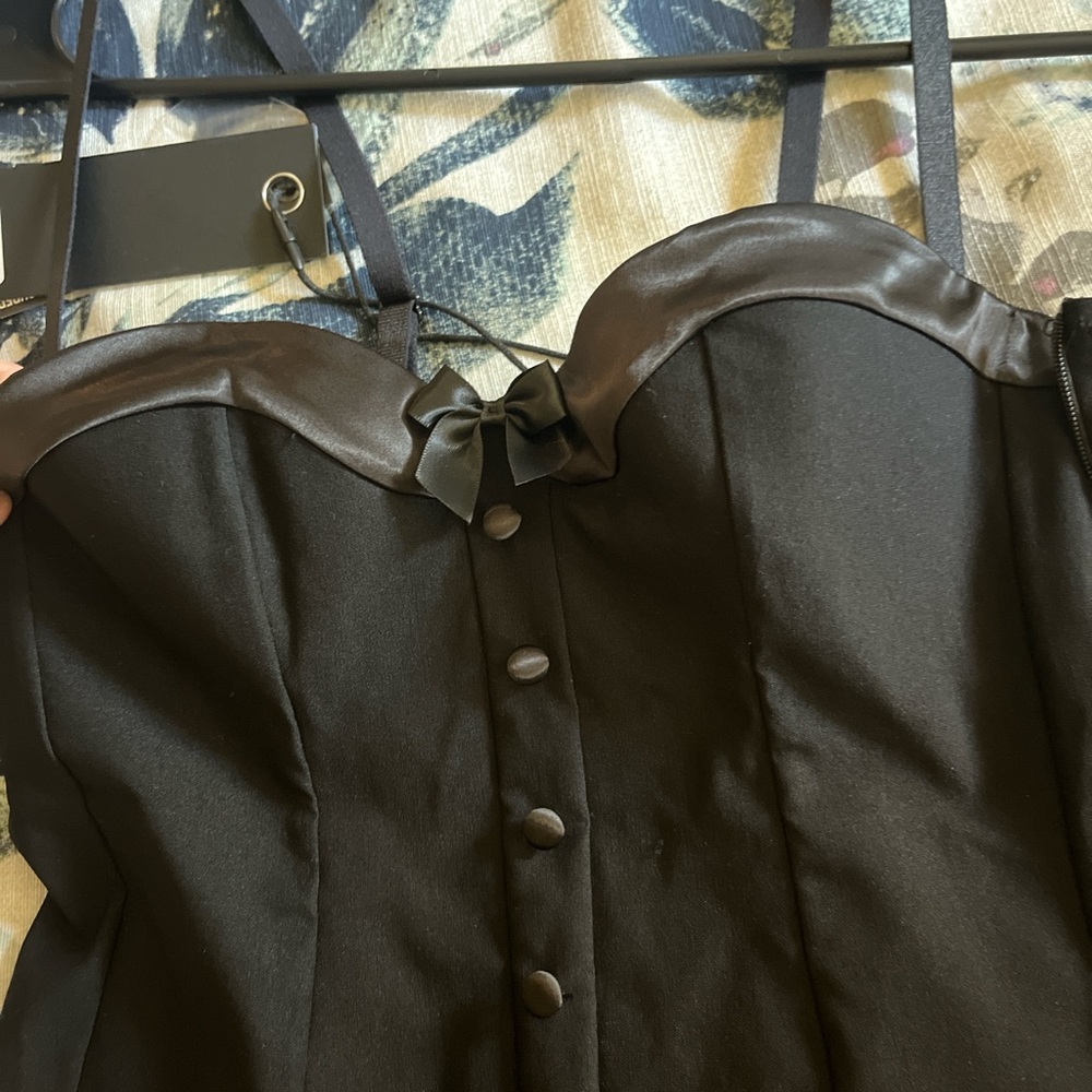 I.AM.GIA Black Satin Mini Dress